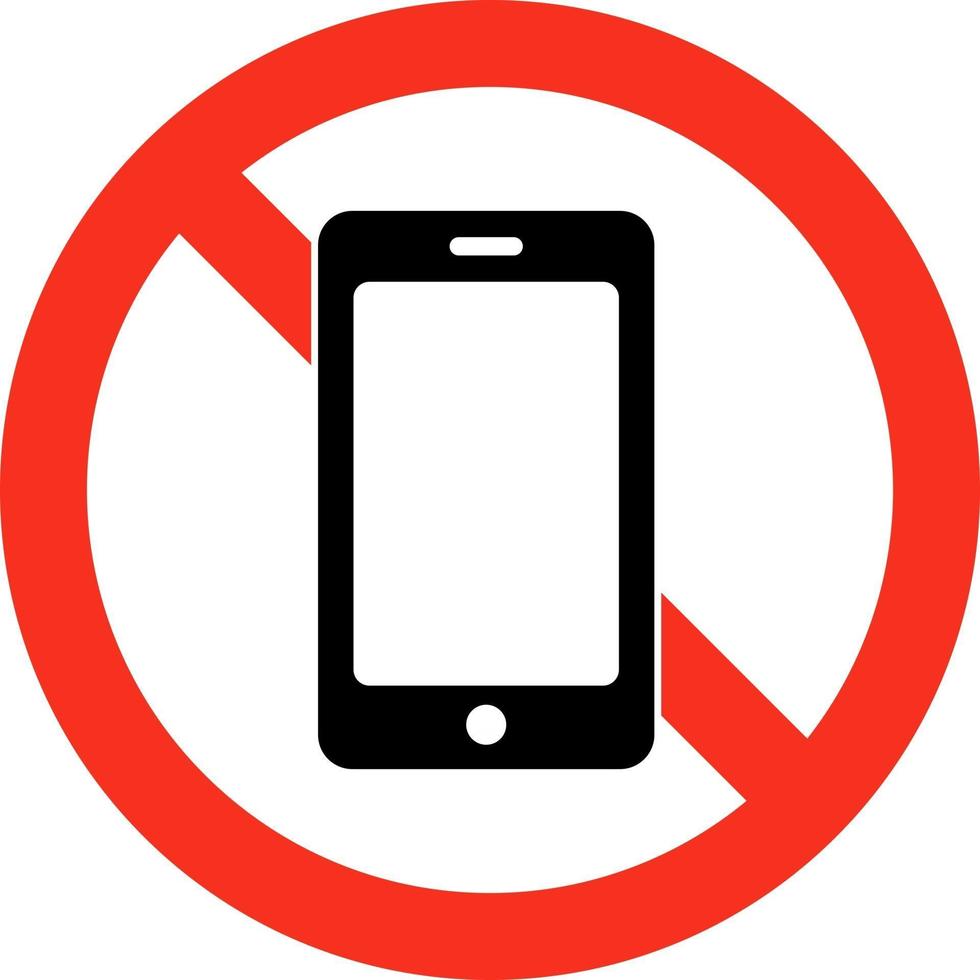 no mobile phones usage prohibition restriction sign vector