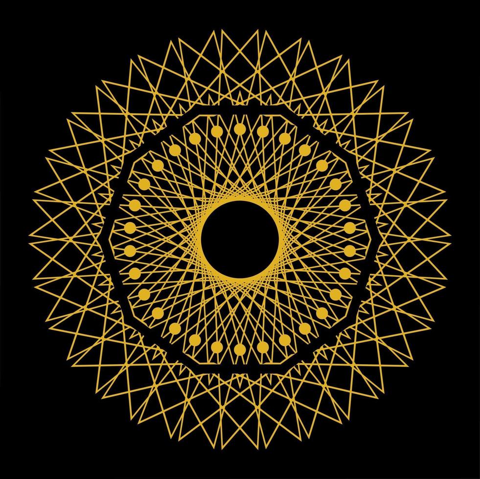 round circular ornamental mandala outline polygon art vector