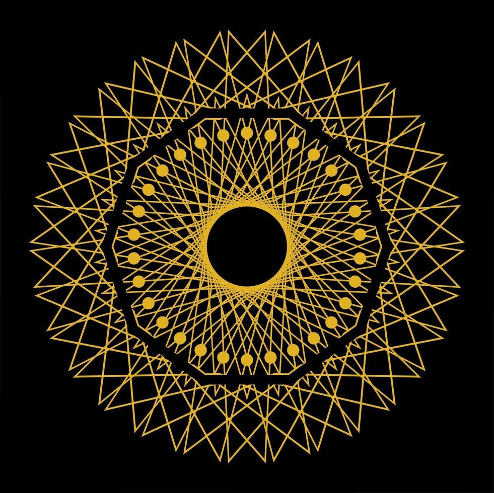 redondo, circular, ornamental, mandala, contorno, polígono, arte vector