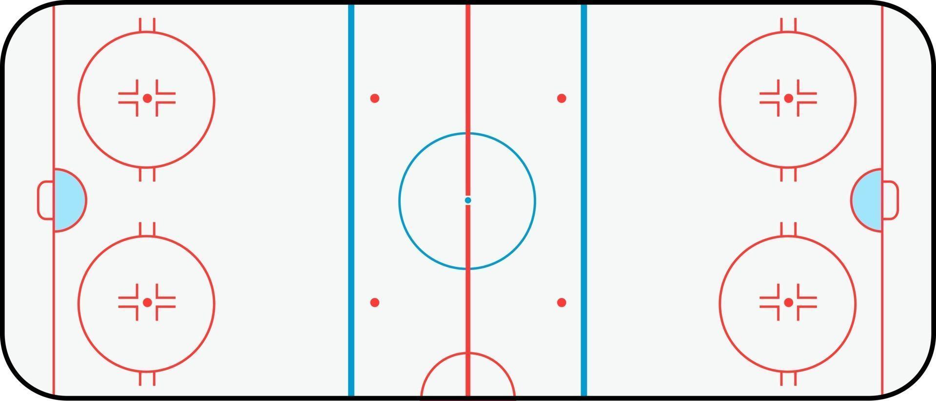 ice hockey rink vector illustration top view