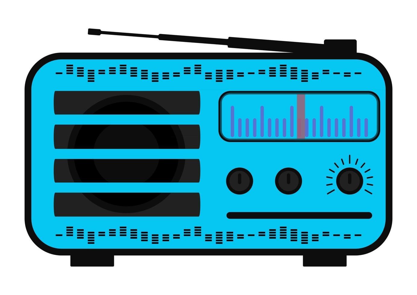 estación de radio en color. radio en color morado con antena, escala. estación receptora. vector