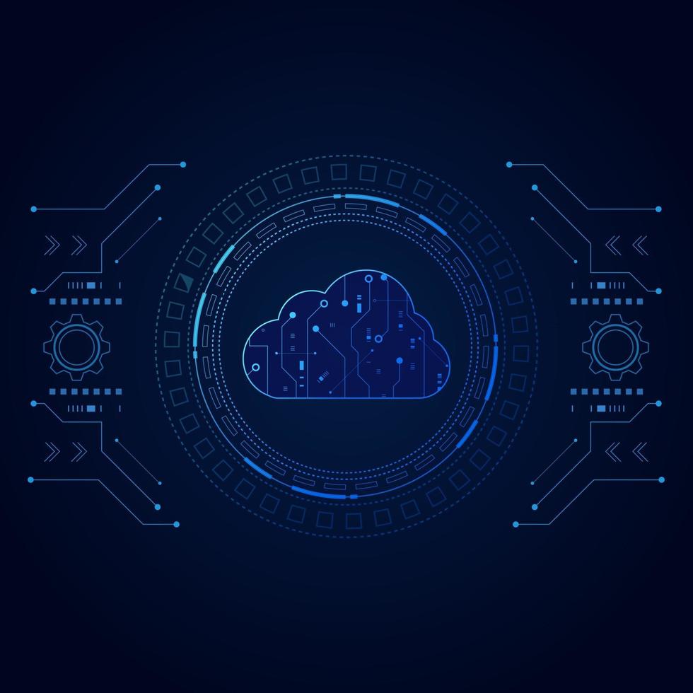 Modern cloud technology futuristic, online storage, work from home vector