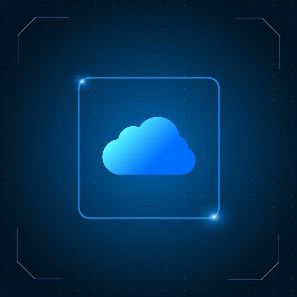 Modern cloud technology futuristic, online storage, work from home vector