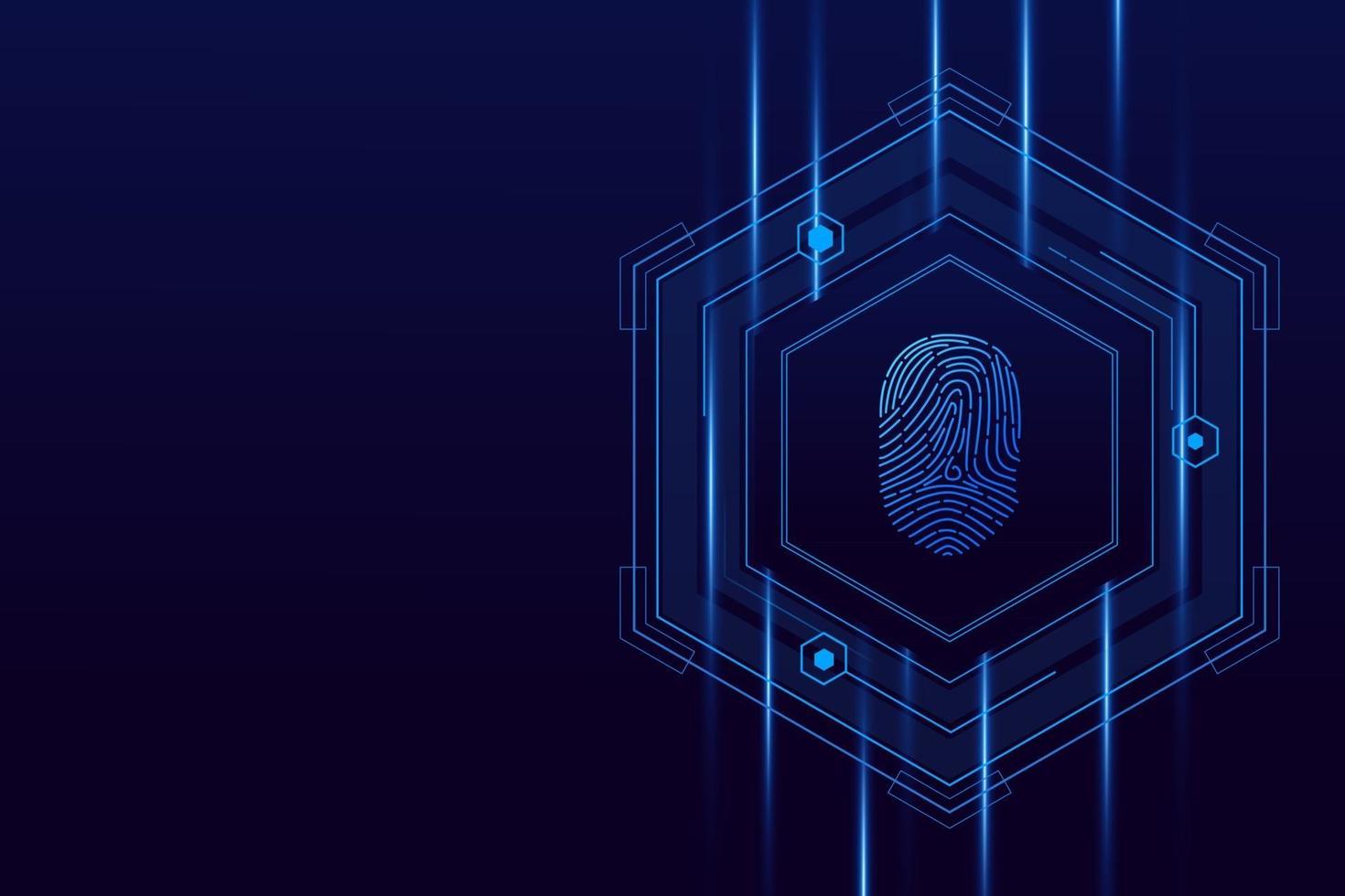 scan fingerprint, Cyber security and password control through fingerprints, access with biometrics identification vector