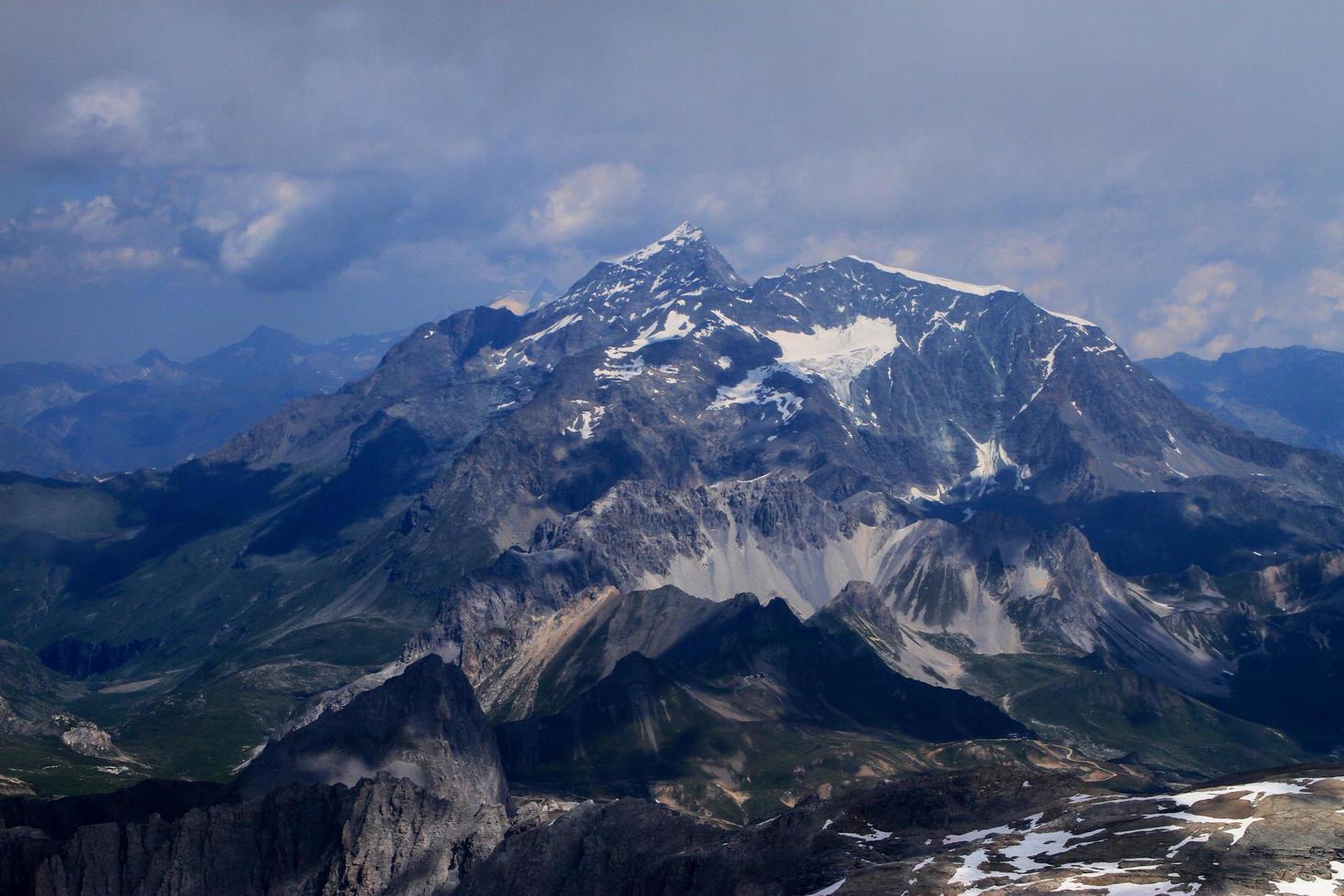 Peak of Alps, Tignes area, mountains in summer photo