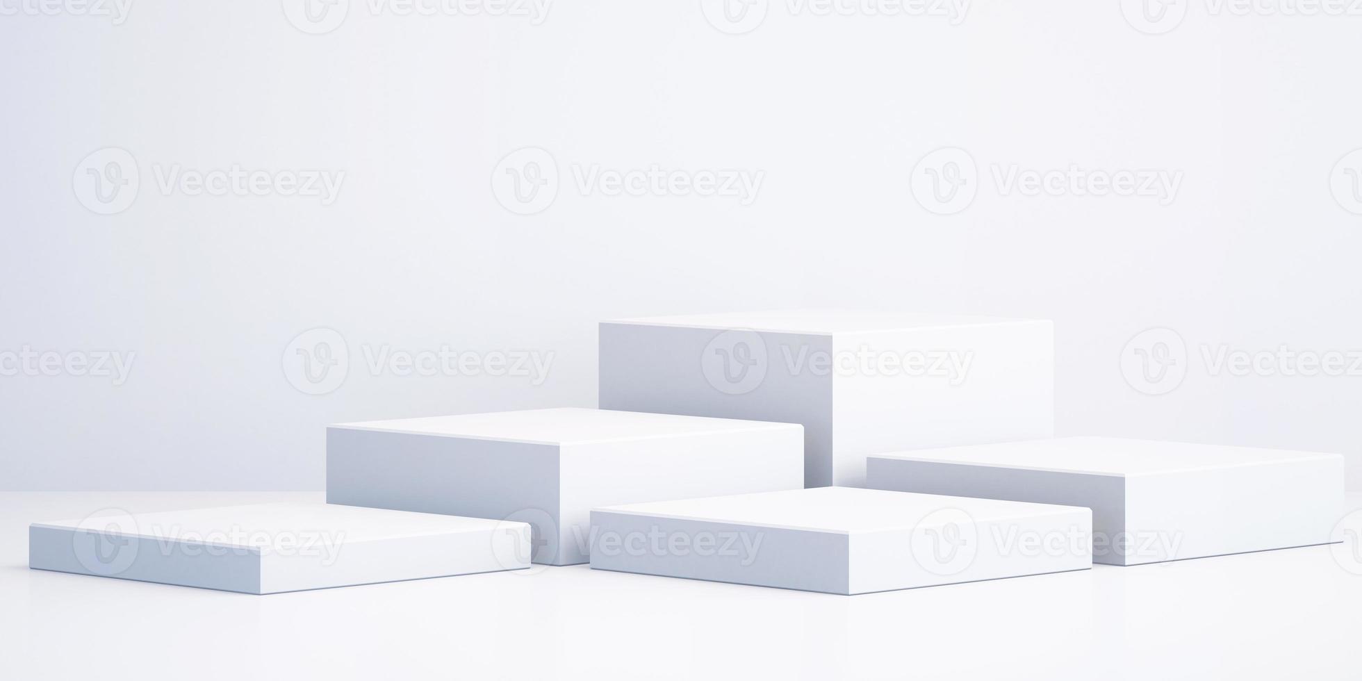 Fondo 3d para maqueta de podio para presentación de producto, fondo blanco, renderizado 3d foto