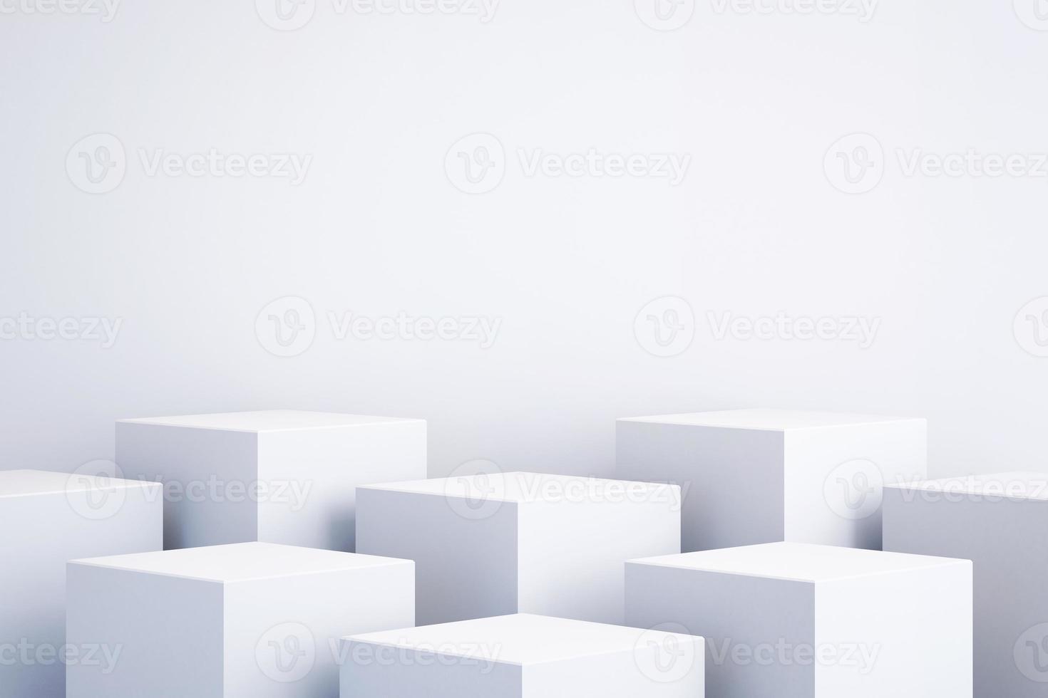 3d background for mock up podium for product presentation, white background, 3d rendering photo