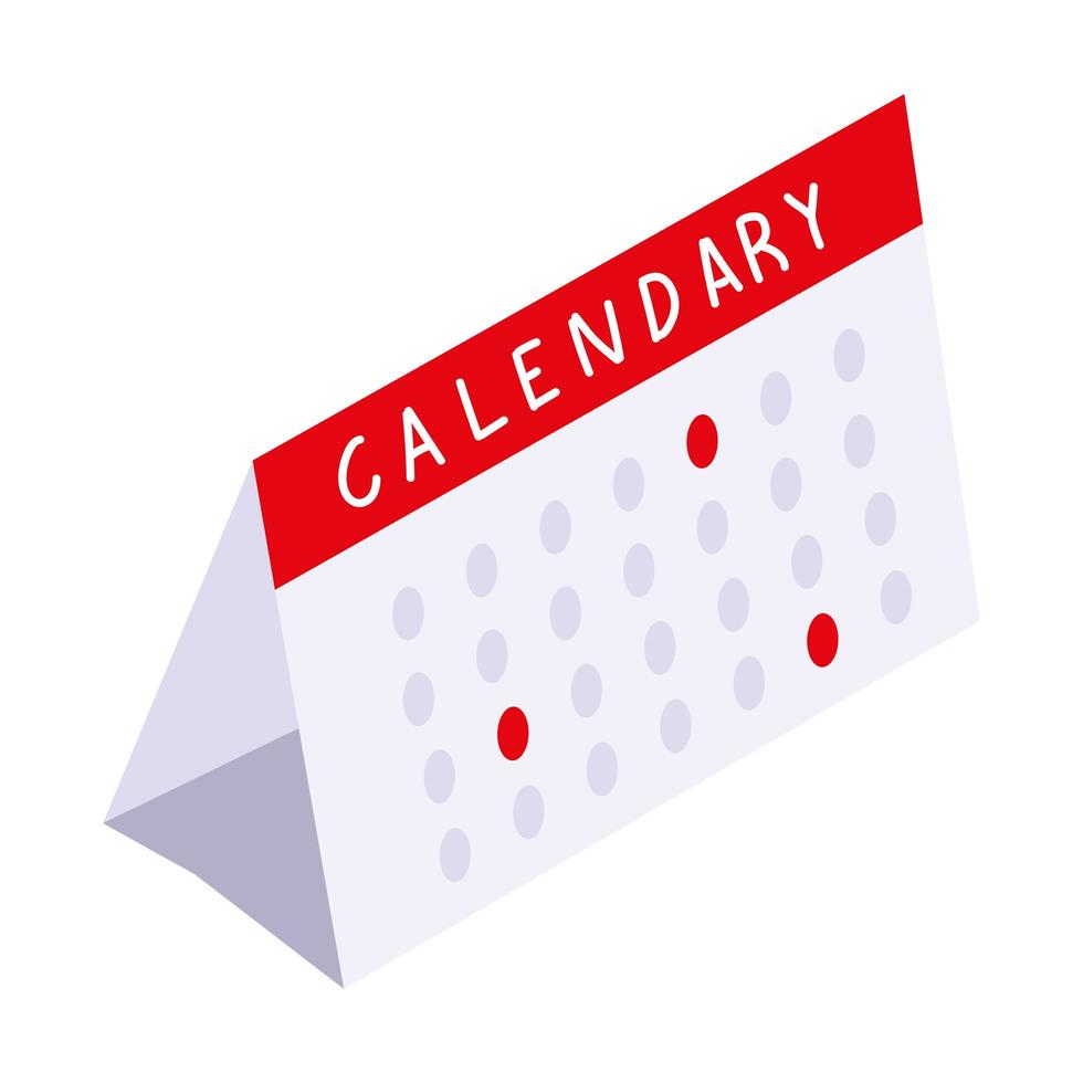 calendar reminder planning icon isometric style vector