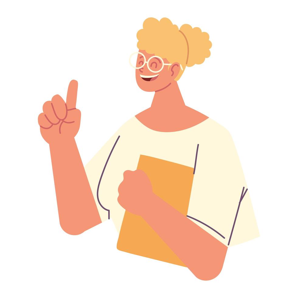 woman with folder vector