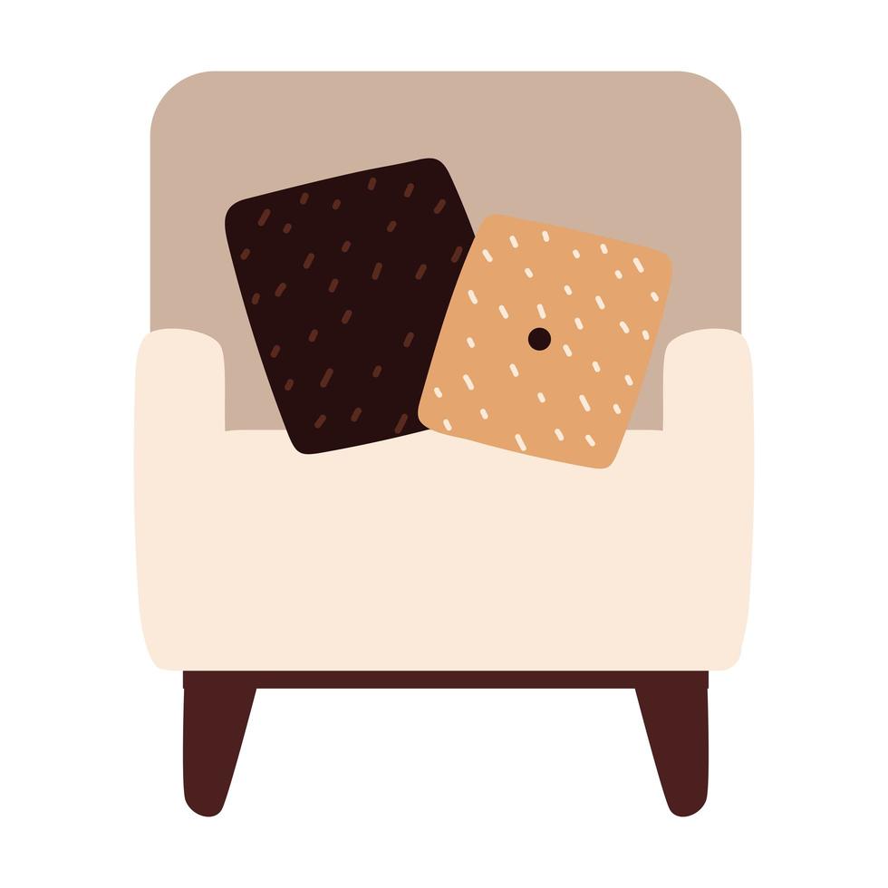 armchair and cushions vector
