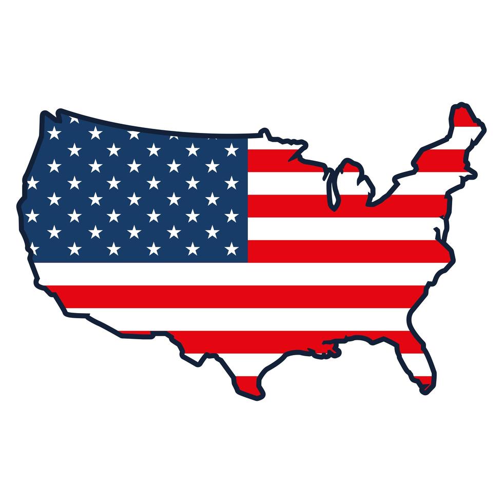 american flag map vector