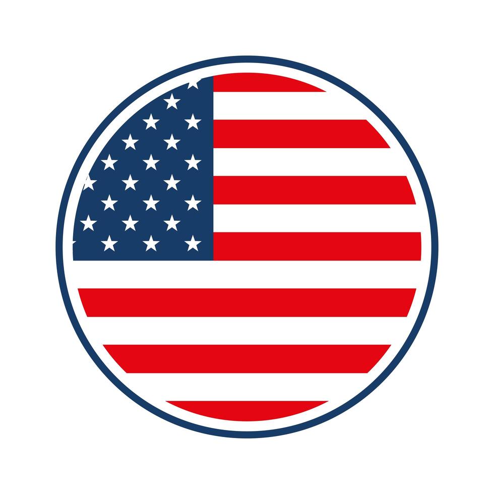 american flag button vector