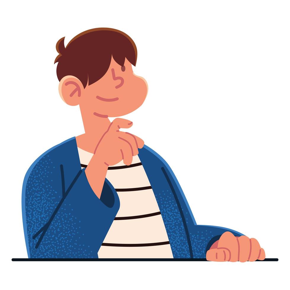 boy portrait cartoon vector