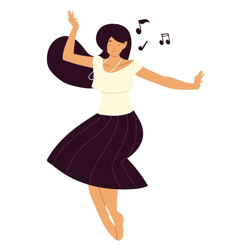 happy woman dancing vector