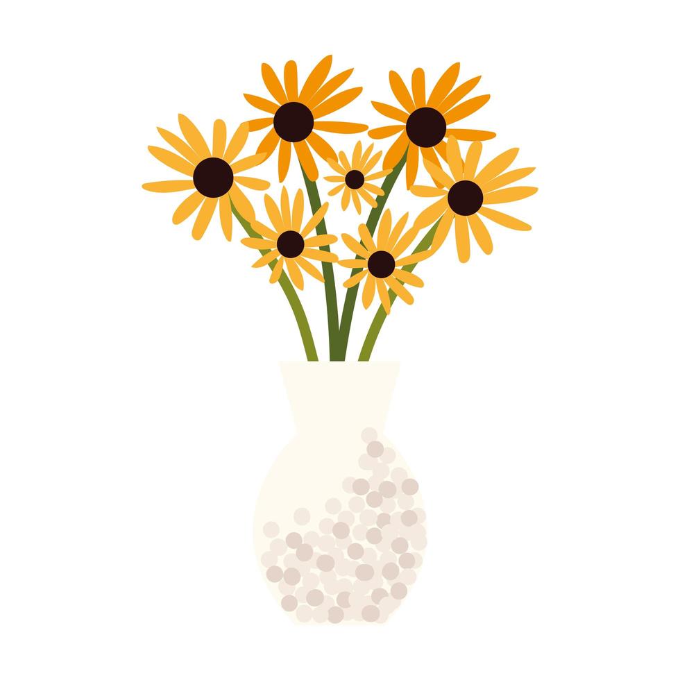 flowers in vase vector