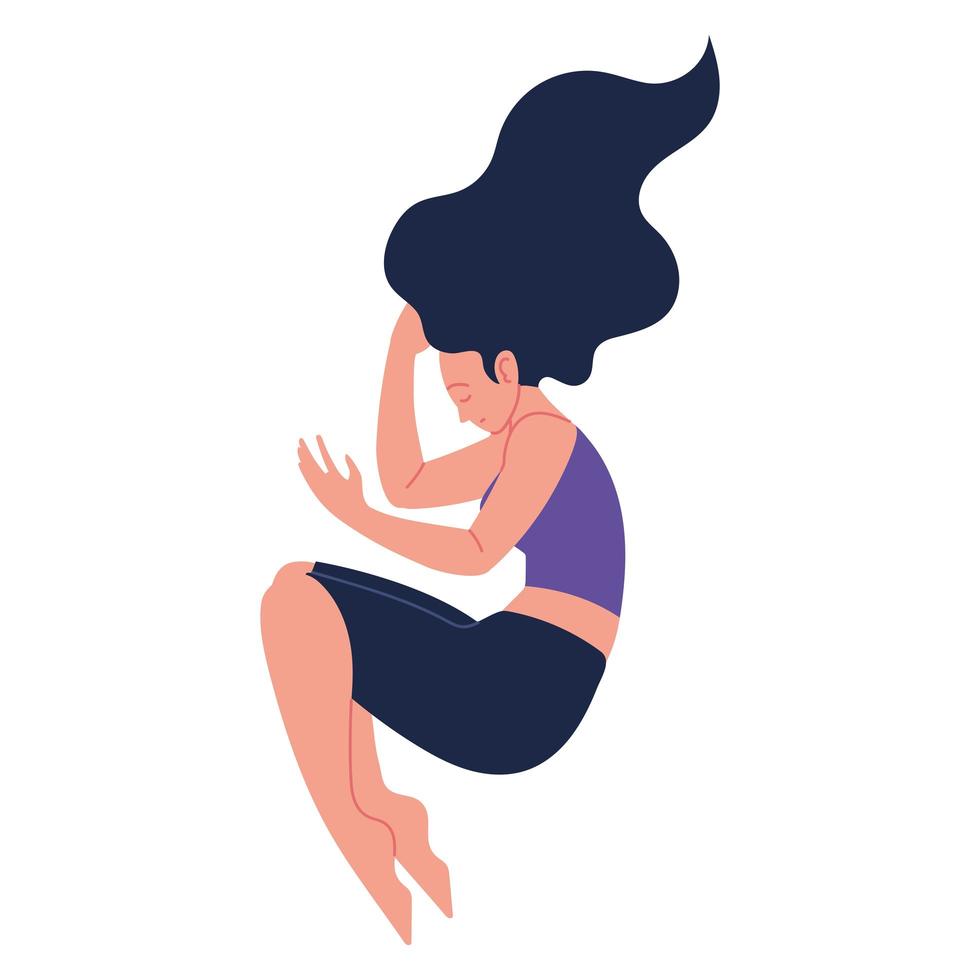 fetal pose woman vector