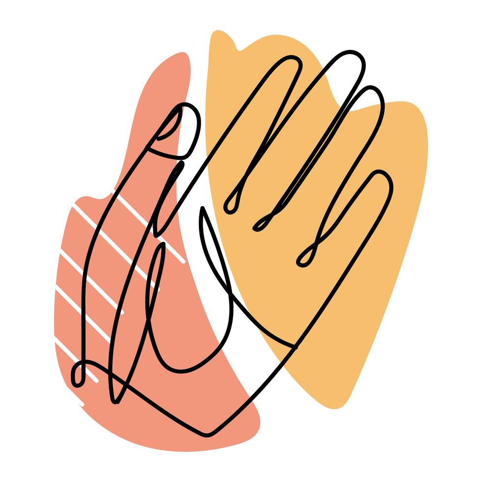 mano de línea continua vector