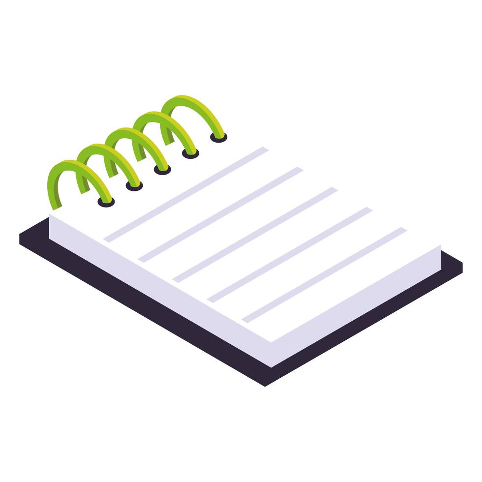 notepad with spiral office supply icon isometric style 2637568 Vector ...