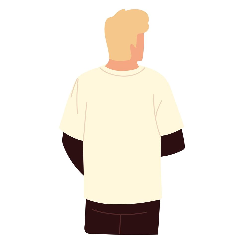 blond man character portrait, back view vector