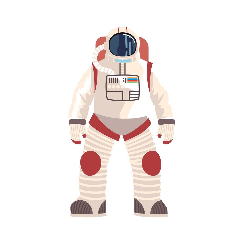 astronaut in suit and helmet uniform space detailed vector icon