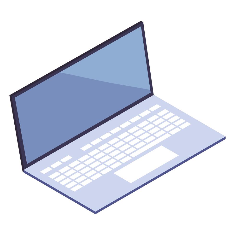 laptop computer device technology icon isometric style vector