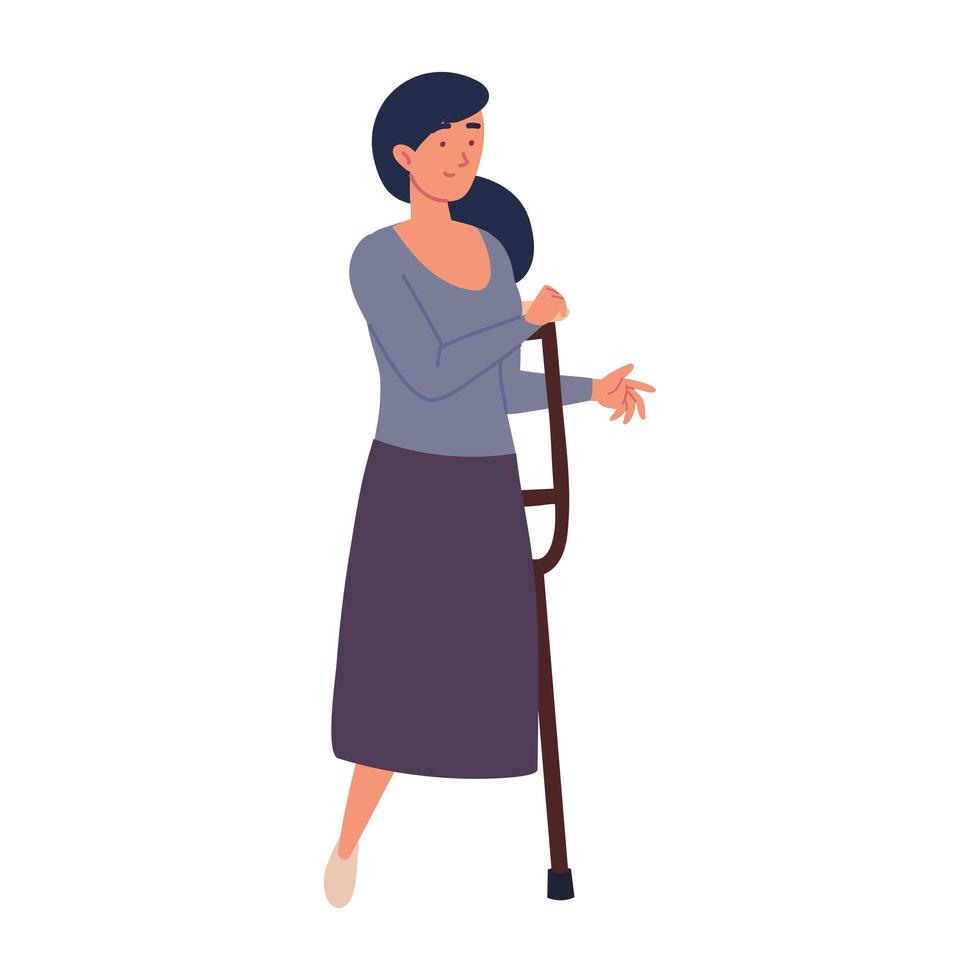 disabled woman without leg vector