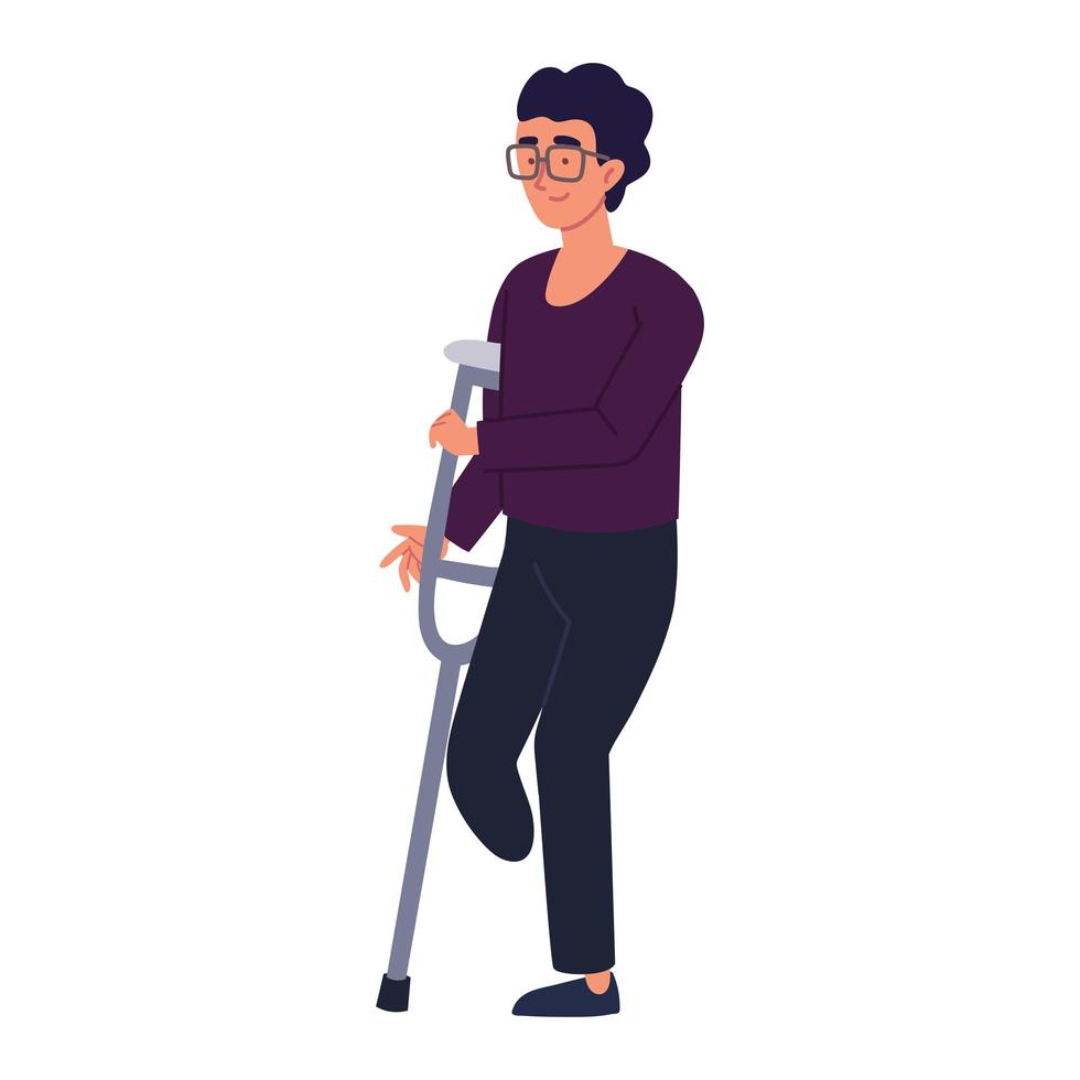 disabled man without leg vector