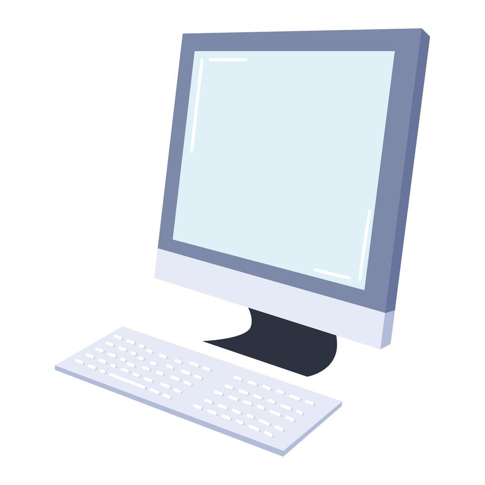 teclado del monitor de la computadora vector