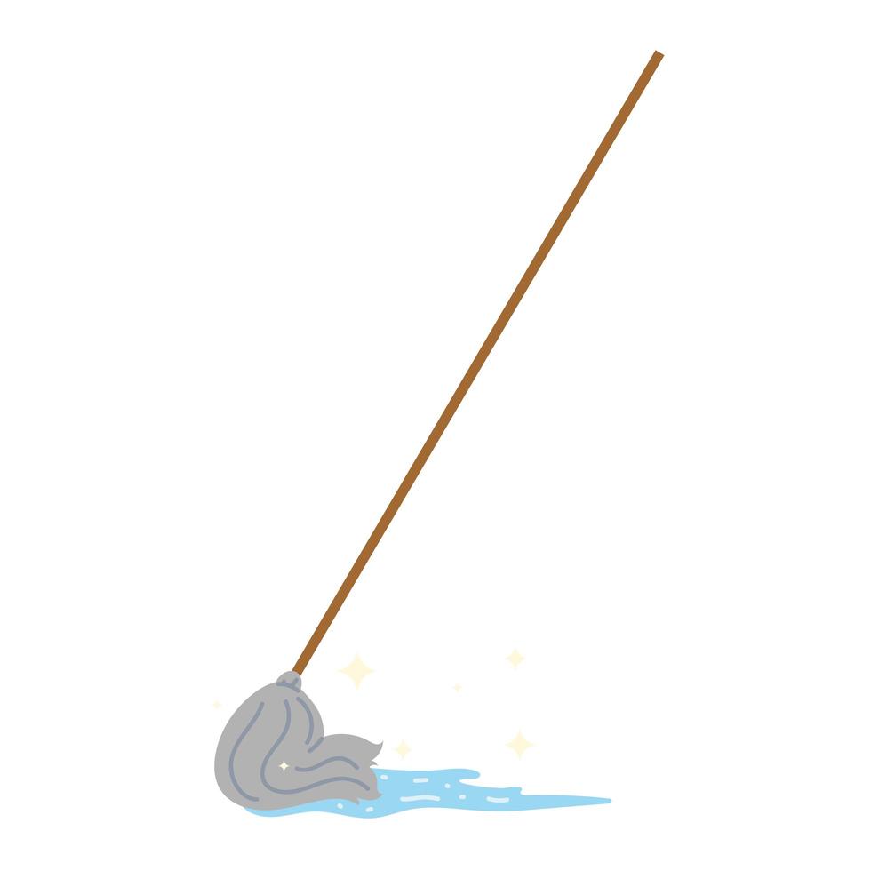 cleaning with mop vector