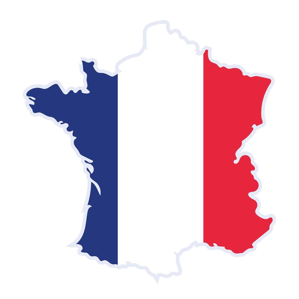 bandera del mapa francés vector