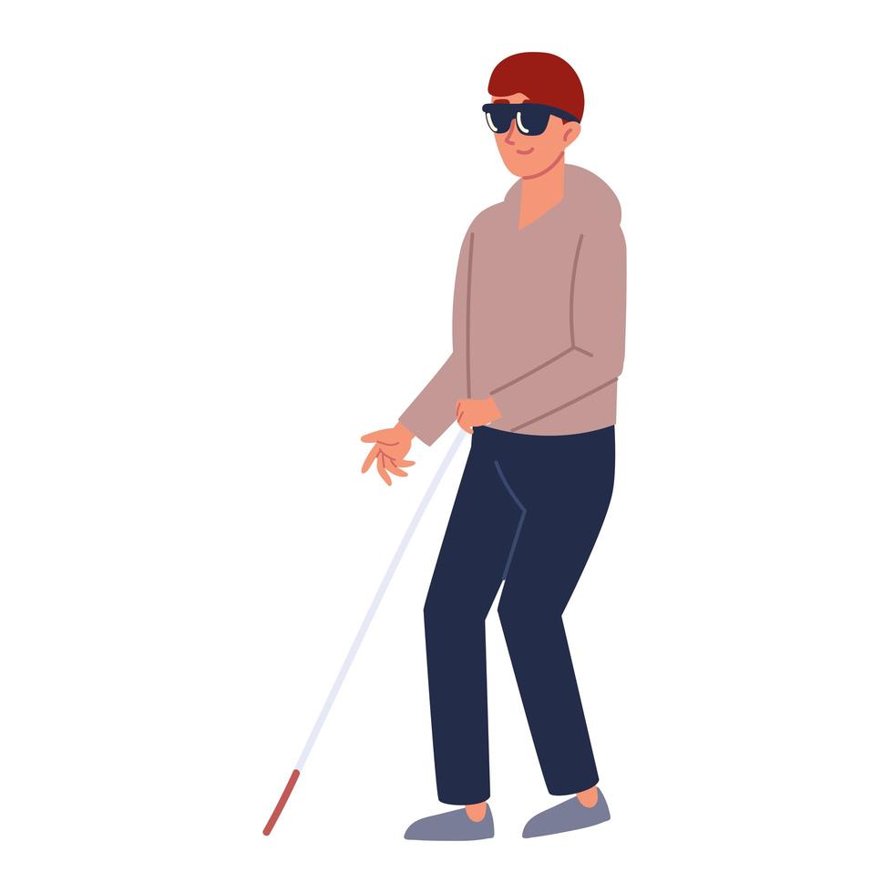 blind disabled man vector