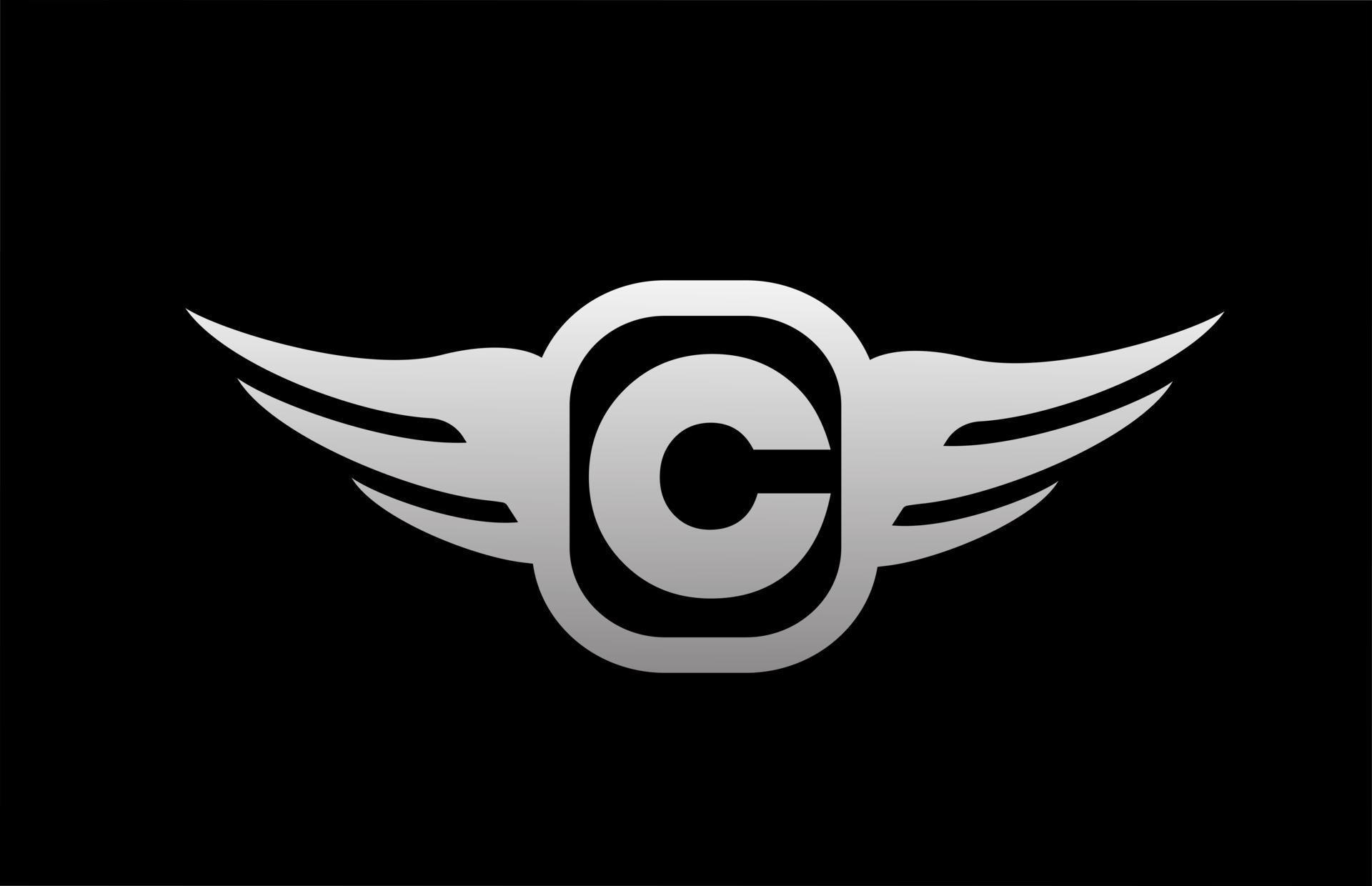 c-alphabet-letter-logo-for-business-and-company-with-wings-and-black