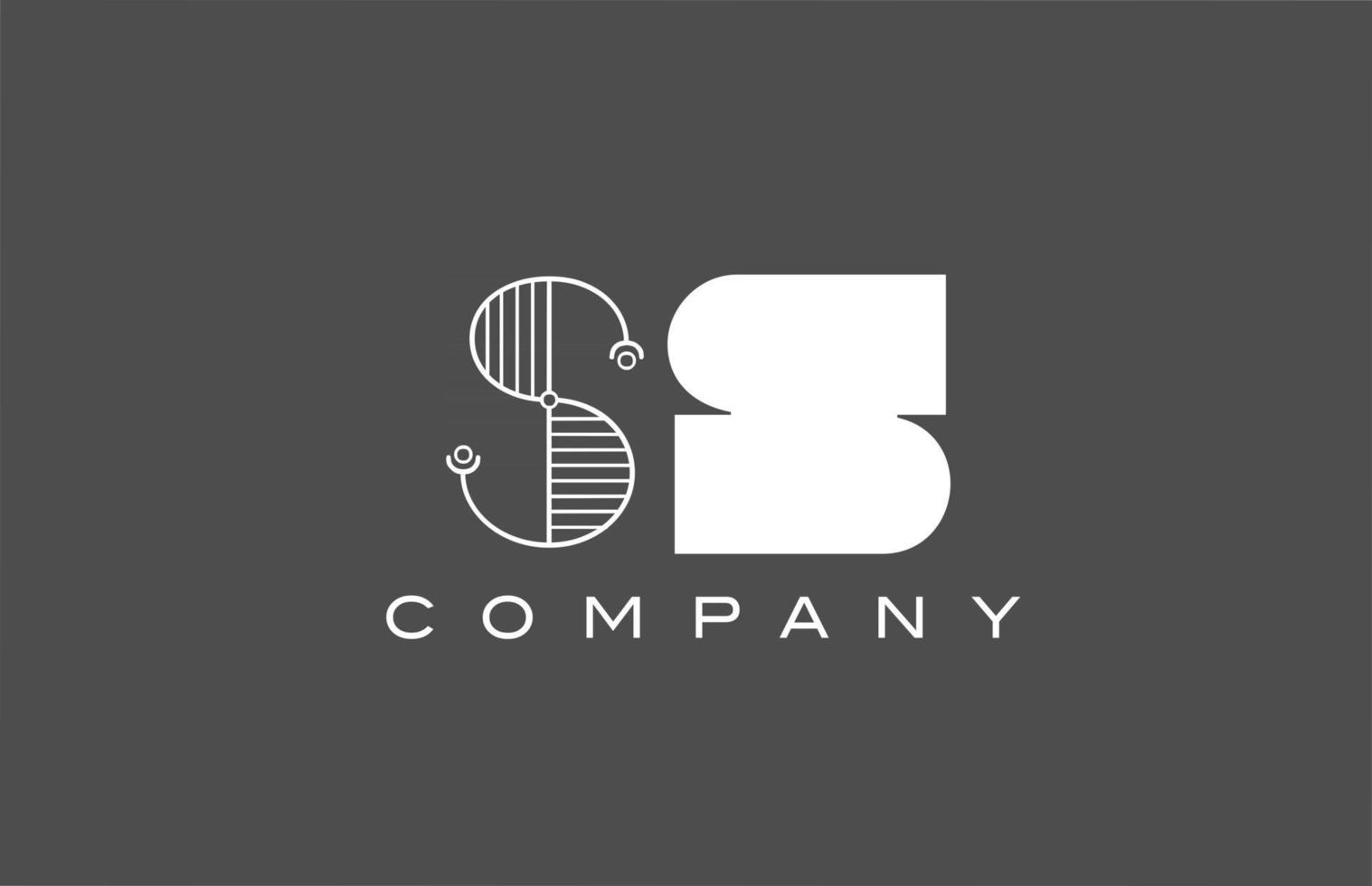 Geométrico ss s gris blanco alfabeto letra logo icono para empresa. Diseño de combinación de diferentes estilos para empresas y negocios. vector