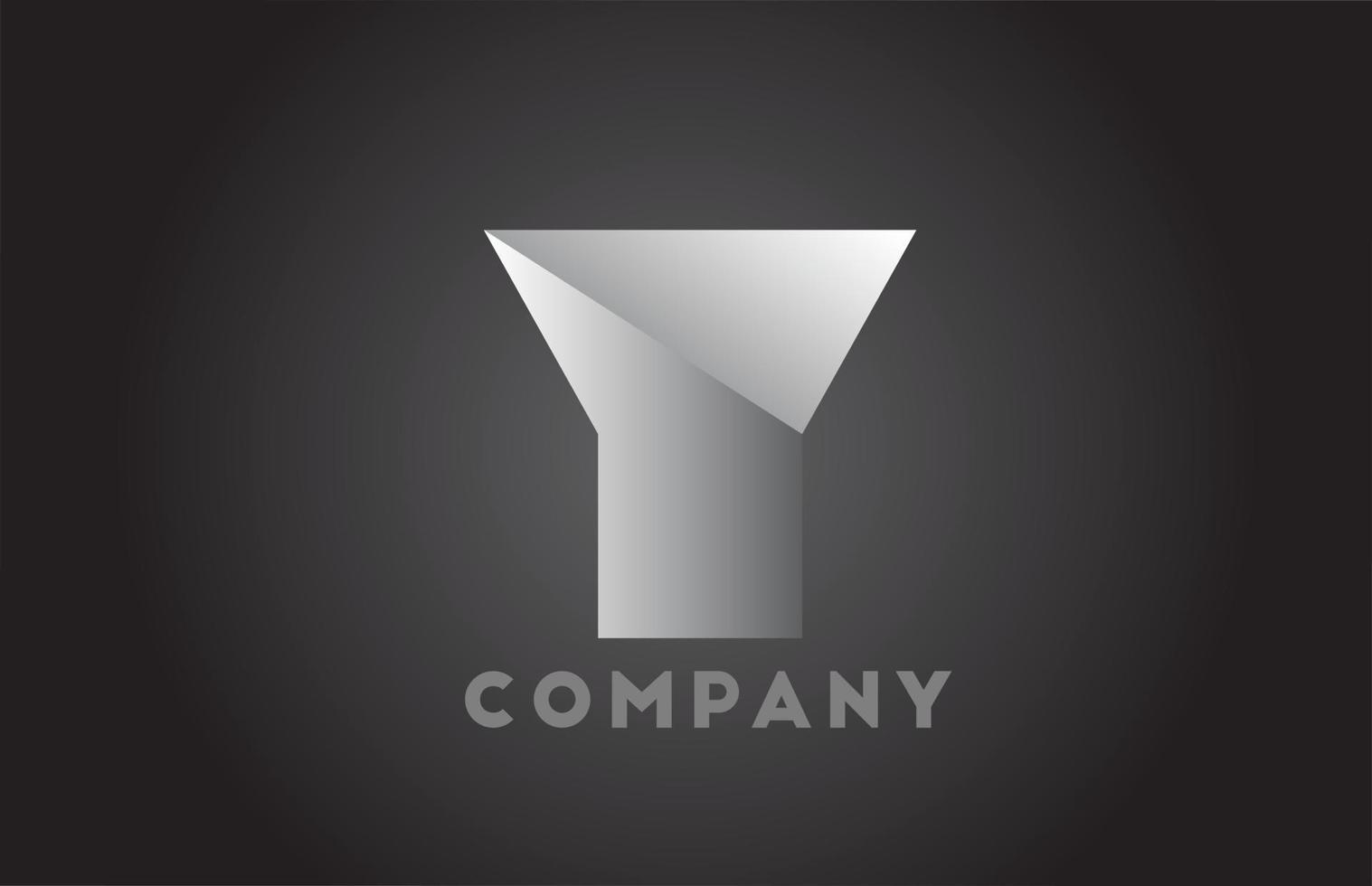 Logotipo de letra del alfabeto geométrico y blanco y negro para empresas. Brading corporativo y rotulación con diseño futurista y degradado para empresa. vector