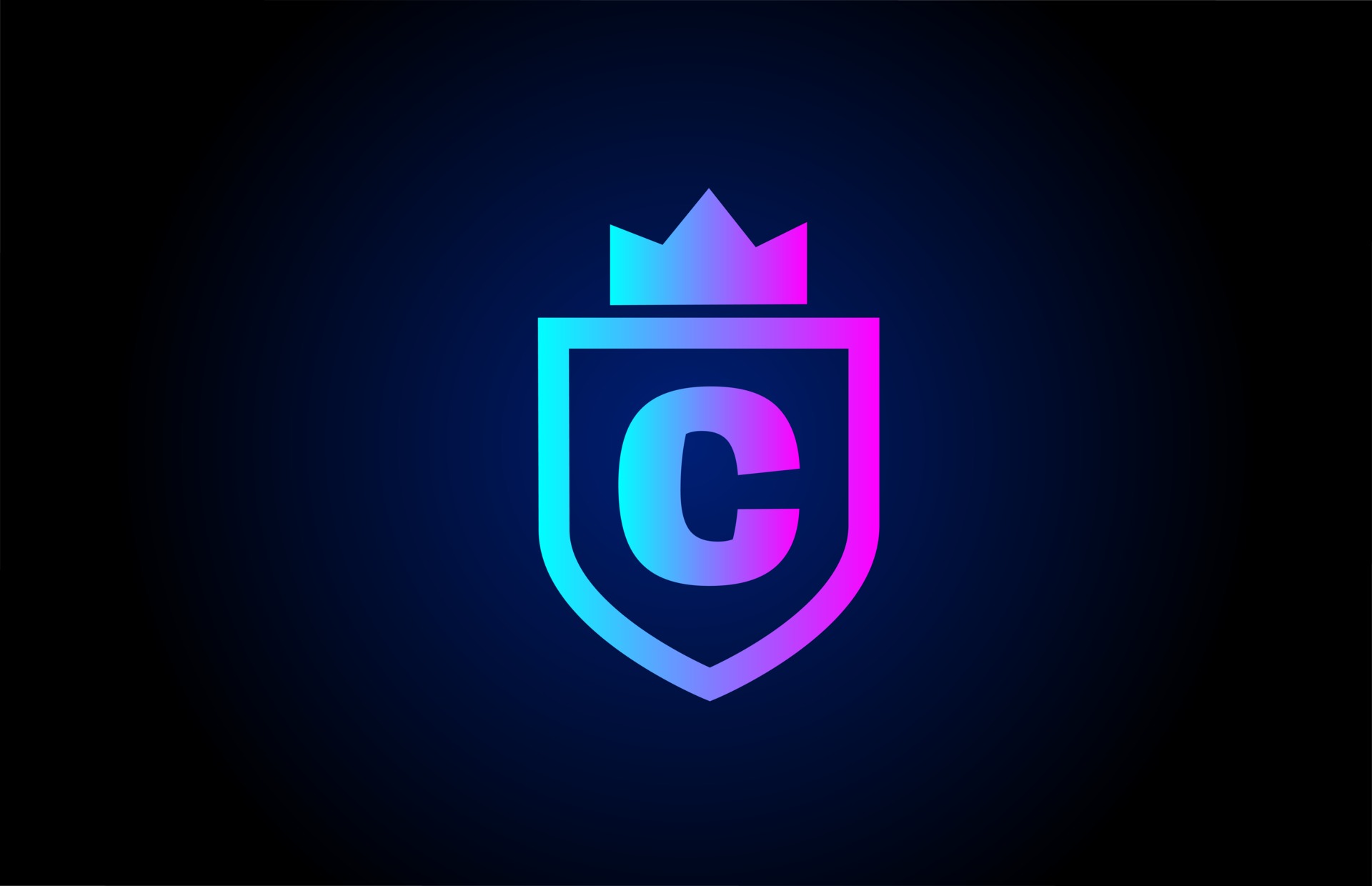 Royal C Alphabet Letter Icon Logo For Business Company Design With King Crown And Shield In Gradient Color For Corporate Identity 2638450 Vector Art At Vecteezy