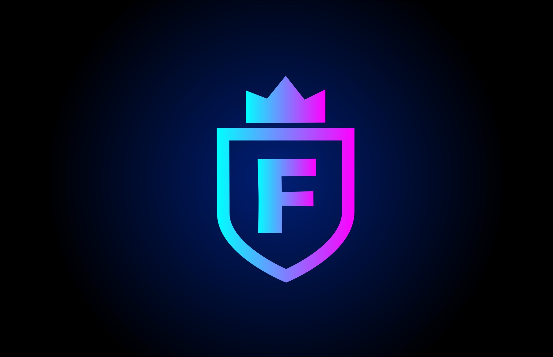 Royal F Alphabet Letter Icon Logo For Business Company Design With King Crown And Shield In Gradient Color For Corporate Identity 2638461 Vector Art At Vecteezy
