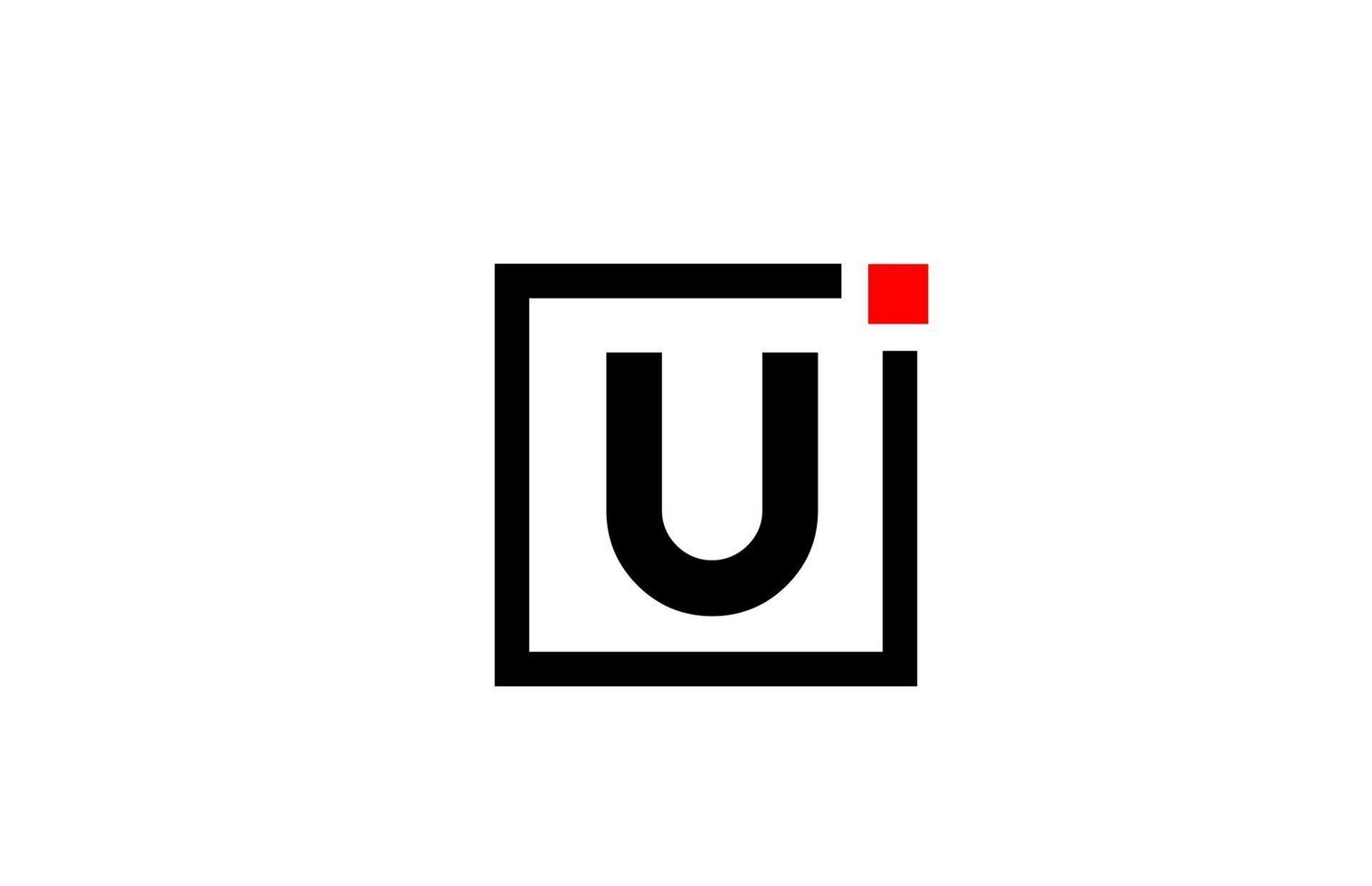 U Alphabet Letter Logo Icon In Black And White Company And Business Design With Square And Red Dot Creative Corporate Identity Template 2638481 Vector Art At Vecteezy