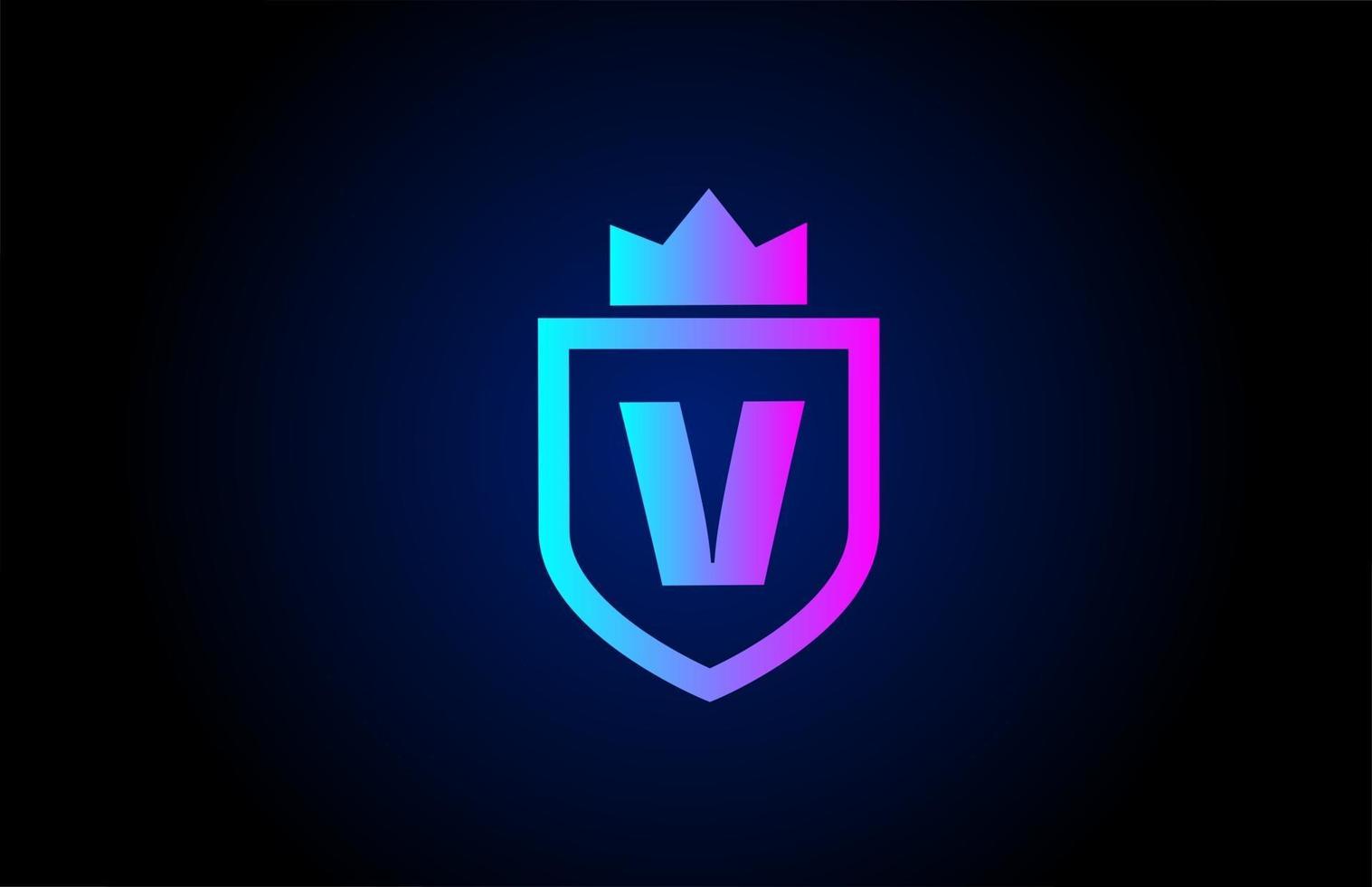 Royal V Alphabet Letter Icon Logo For Business Company Design With King Crown And Shield In Gradient Color For Corporate Identity 2638485 Vector Art At Vecteezy