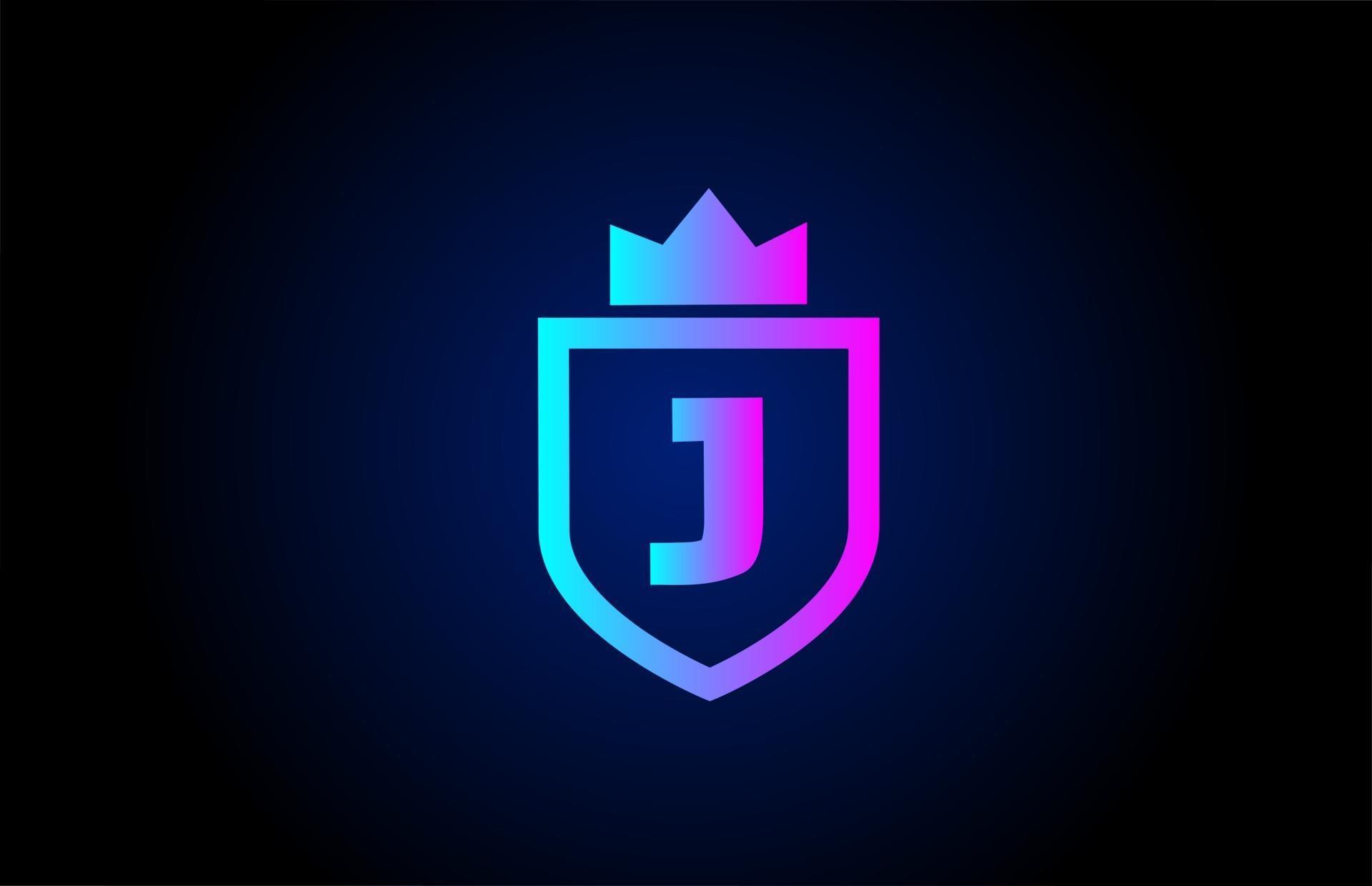 royal J alphabet letter icon logo for business. Company design with