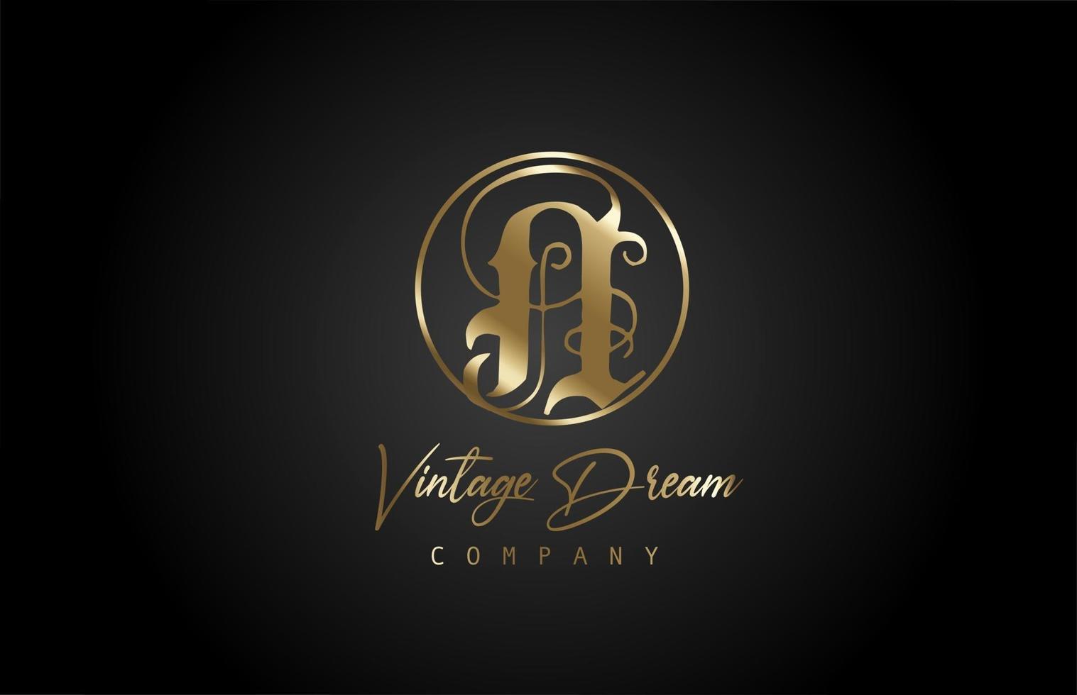 N logo de icono de letra del alfabeto de oro dorado. concepto de diseño vintage para empresa y negocio. identidad corporativa con fondo negro y estilo retro vector