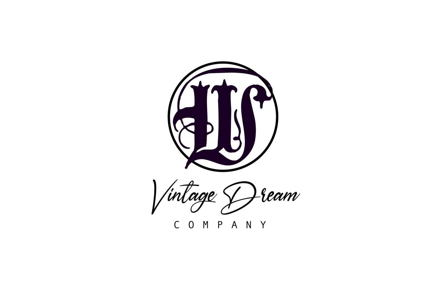 w logotipo de icono de letra del alfabeto. concepto de diseño vintage para empresa y negocio. identidad corporativa en blanco y negro con estilo retro vector