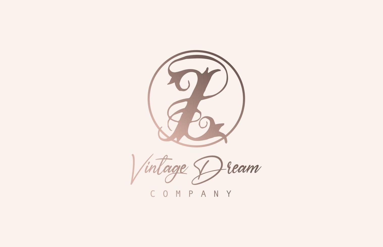 Z brown pastel color alphabet logo letter icon. Vintage design concept for company and business. Corporate identity with unique retro style vector