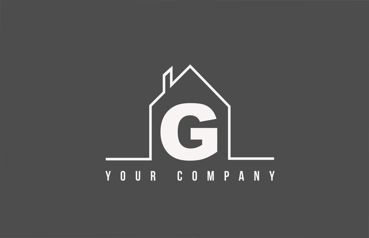 G alphabet letter icon logo of a home. Real estate house design for company and business identity with line vector
