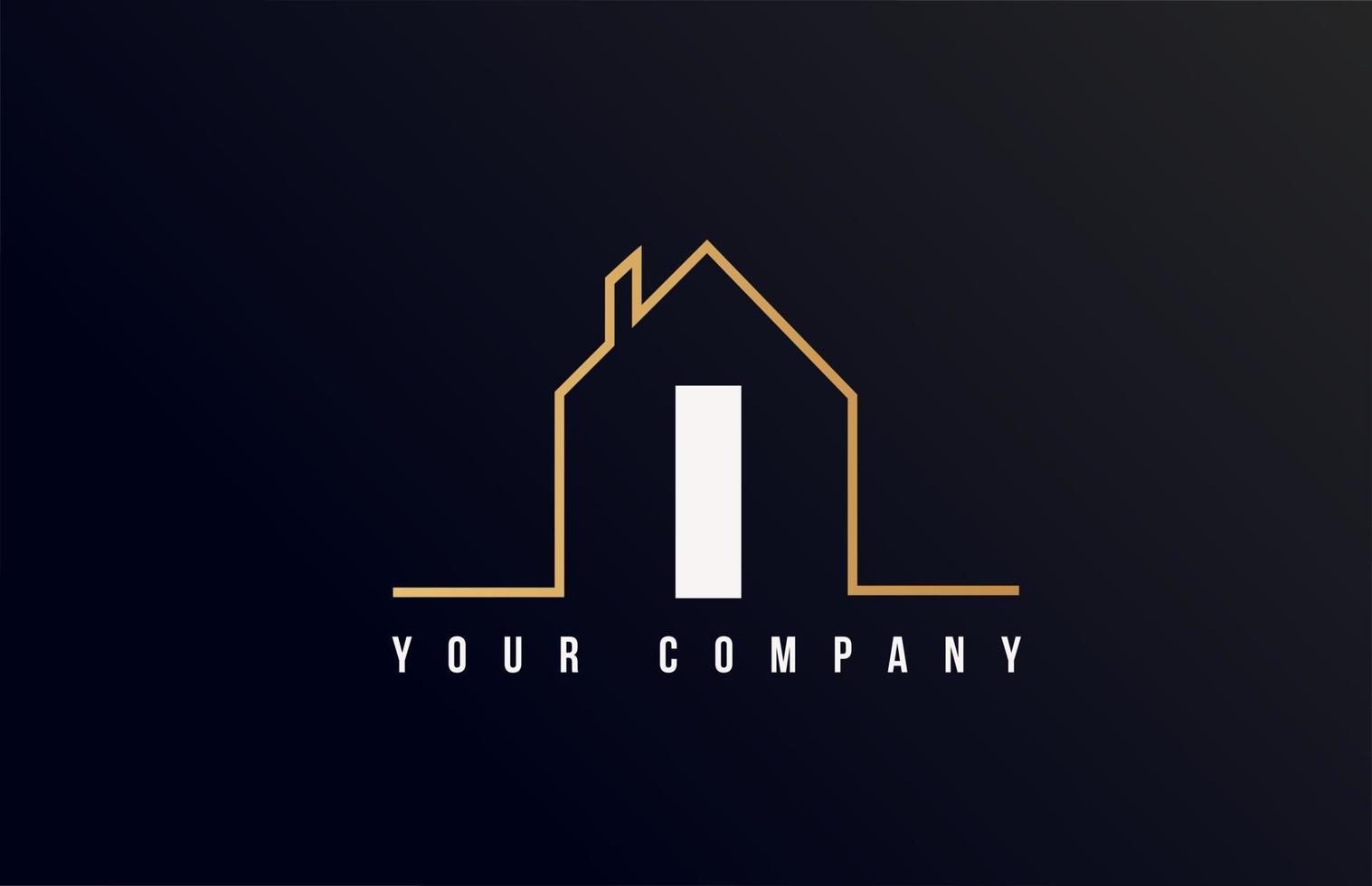 I house alphabet letter icon logo design. House real estate for company and business identity with line contour of a home vector