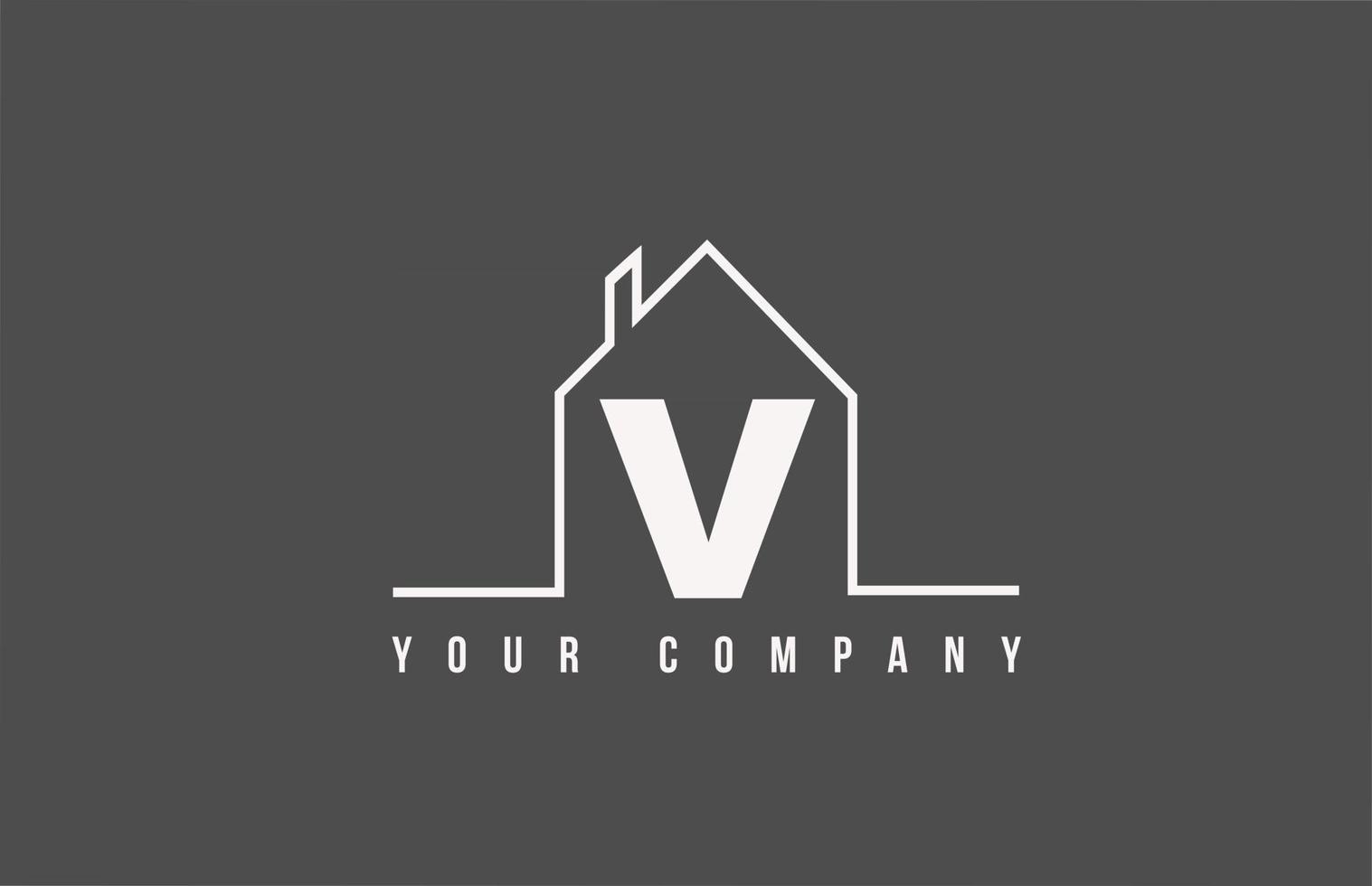 V alphabet letter icon logo of a home. Real estate house design for ...