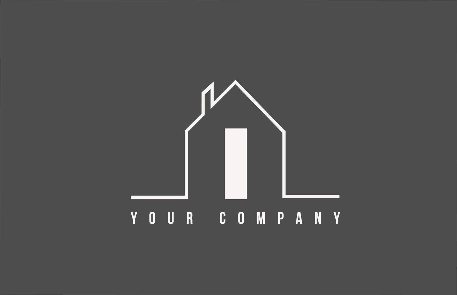 I logotipo de icono de letra del alfabeto de una casa. Diseño de casa inmobiliaria para identidad empresarial y comercial con línea. vector