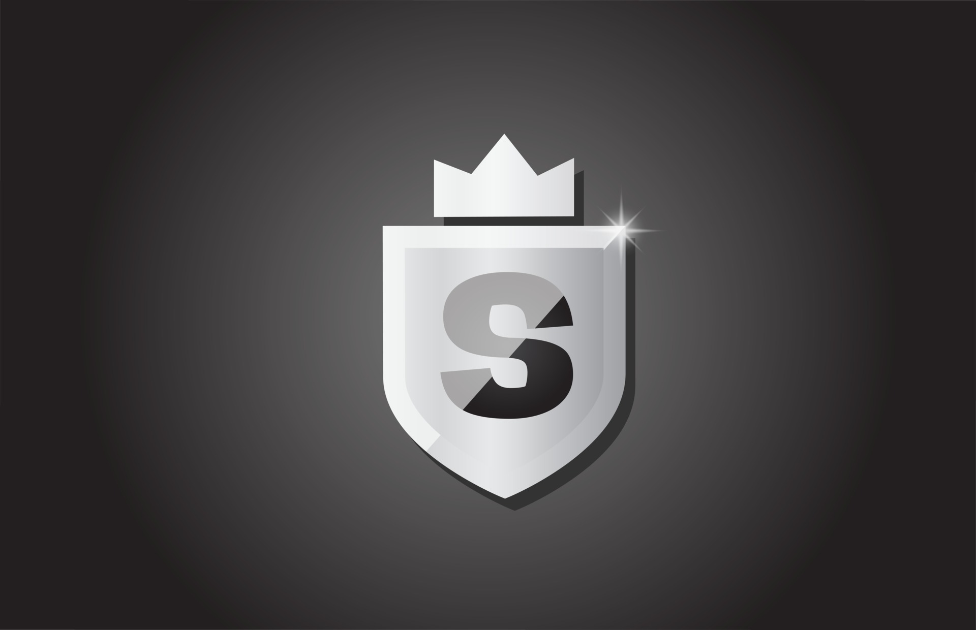 Creative Shield S Alphabet Letter Icon Logo In Grey Color Corporate Business Design For Company Template Identity With King Crown And Light Spark Vector Art At Vecteezy Creative Shield S Alphabet Letter Icon Logo In Grey Color Corporate Business Design For Company Template Identity With King Crown And Light Spark Vector Art At Vecteezy