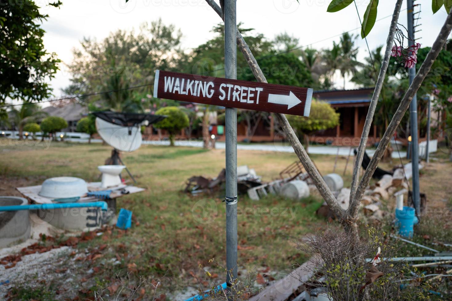 Walking Street sign in Koh Lipe in Thailand photo