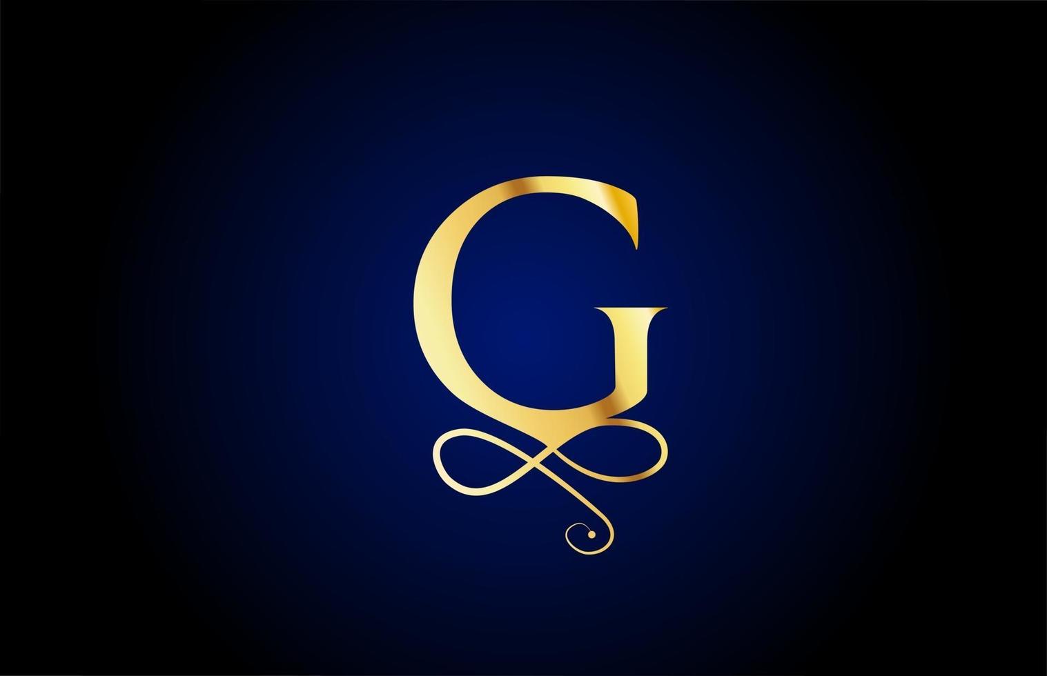 golden G elegant monogram alphabet letter icon logo design. Vintage corporate brading for luxury products and company vector