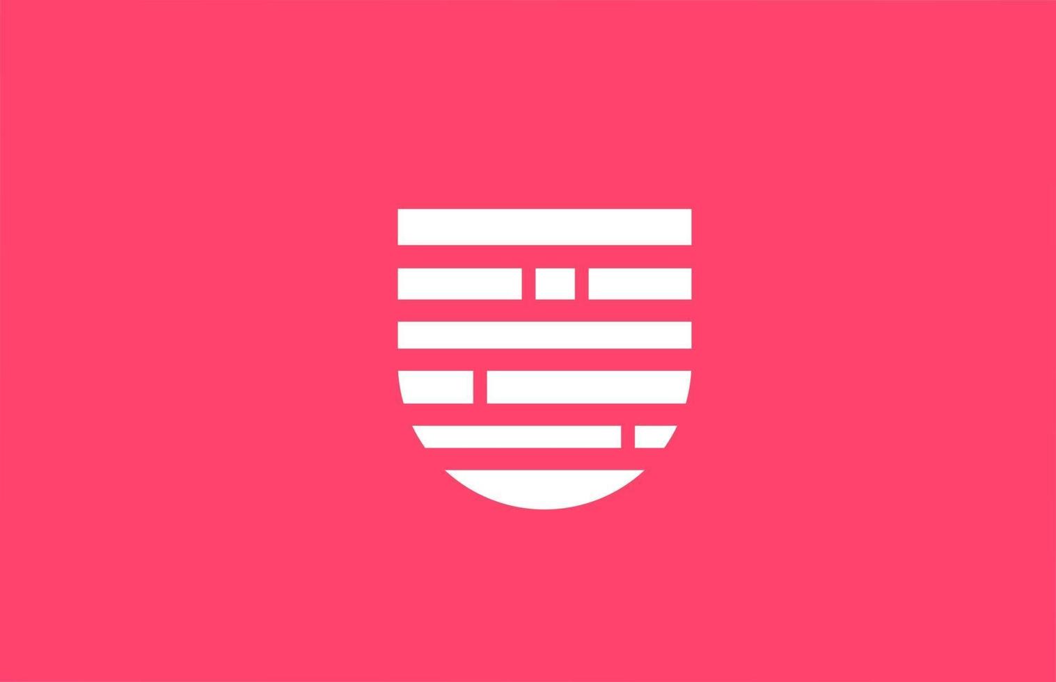 pink letter U logo alphabet icon with line block. Creative design for business and company vector